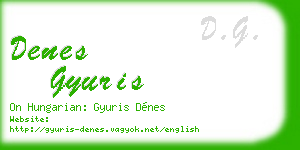 denes gyuris business card